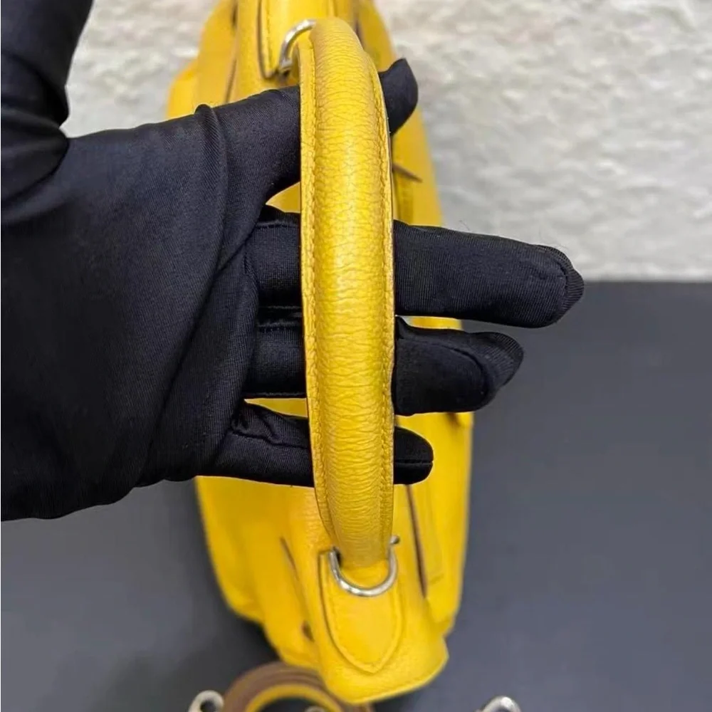 Hermes K28 Yellow with Silver Hardware - Picture 6 of 10